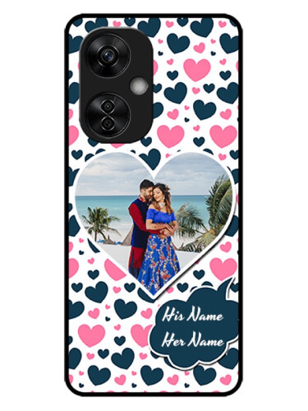 Custom OnePlus Nord CE 3 Lite 5G Custom Metal Phone CasePink and Blue Heart Design