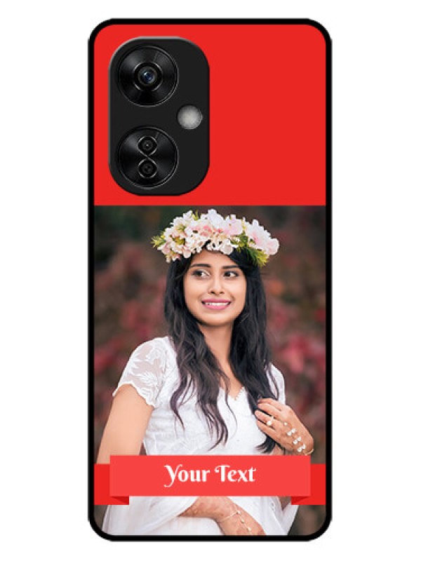 Custom OnePlus Nord CE 3 Lite 5G Custom Metal Phone CaseSimple Red Color Design