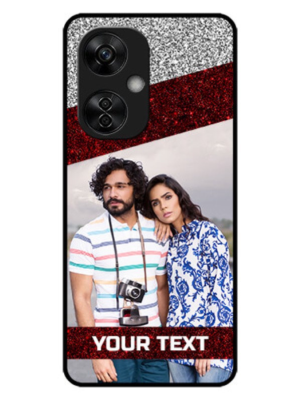 Custom OnePlus Nord CE 3 Lite 5G Custom Metal Phone CaseImage Holder With Glitter Strip Design