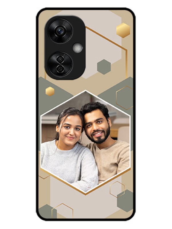 Custom OnePlus Nord CE 3 Lite 5G Custom Metal Phone CaseStylish Hexagon Pattern Design