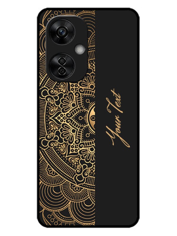 Custom OnePlus Nord CE 3 Lite 5G Custom Metal Phone CaseMandala Art With Custom Text Design