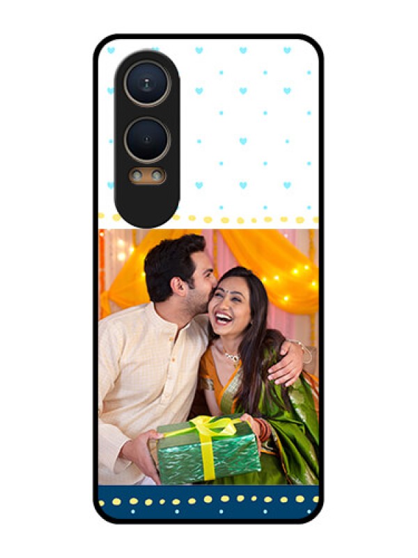 Custom OnePlus Nord Ce 4 Lite 5G Custom Metal Phone CaseWhite And Blue Abstract Design