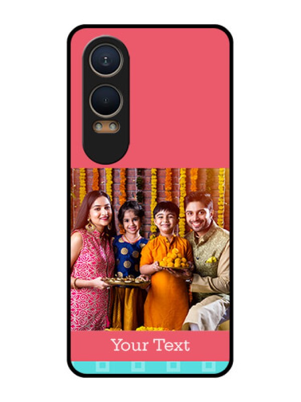 Custom OnePlus Nord Ce 4 Lite 5G Custom Metal Phone CasePeach and Blue Color Design