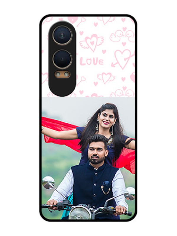 Custom OnePlus Nord Ce 4 Lite 5G Custom Metal Phone CasePink Flying Heart Design