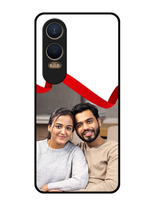 Custom OnePlus Nord Ce 4 Lite 5G Custom Metal Phone CaseRed Ribbon Frame Design