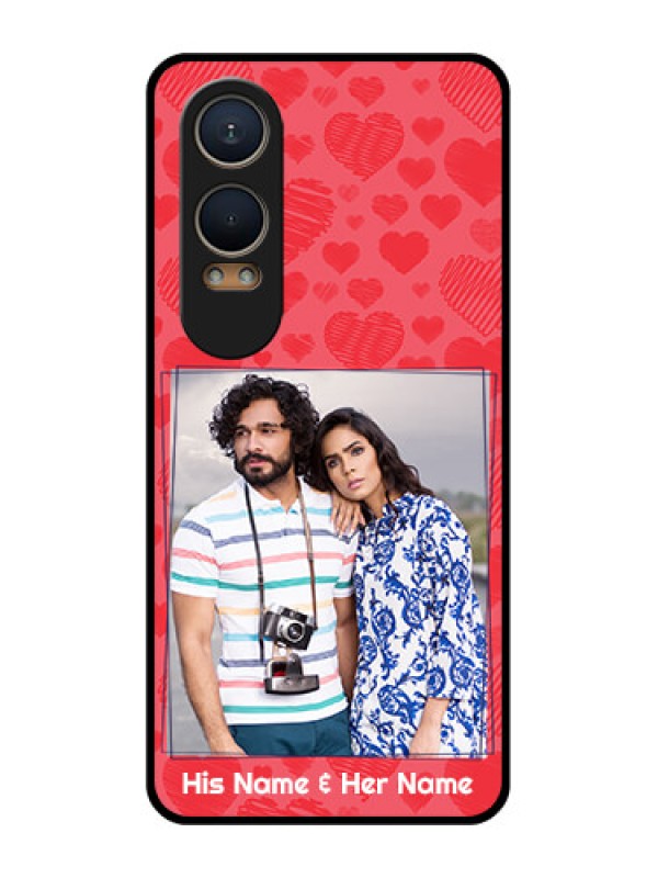 Custom OnePlus Nord Ce 4 Lite 5G Custom Metal Phone CaseWith Red Heart Symbols Design