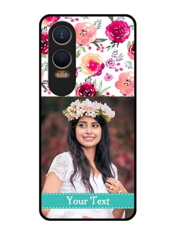 Custom OnePlus Nord Ce 4 Lite 5G Custom Metal Phone CaseWater Colors Floral Design