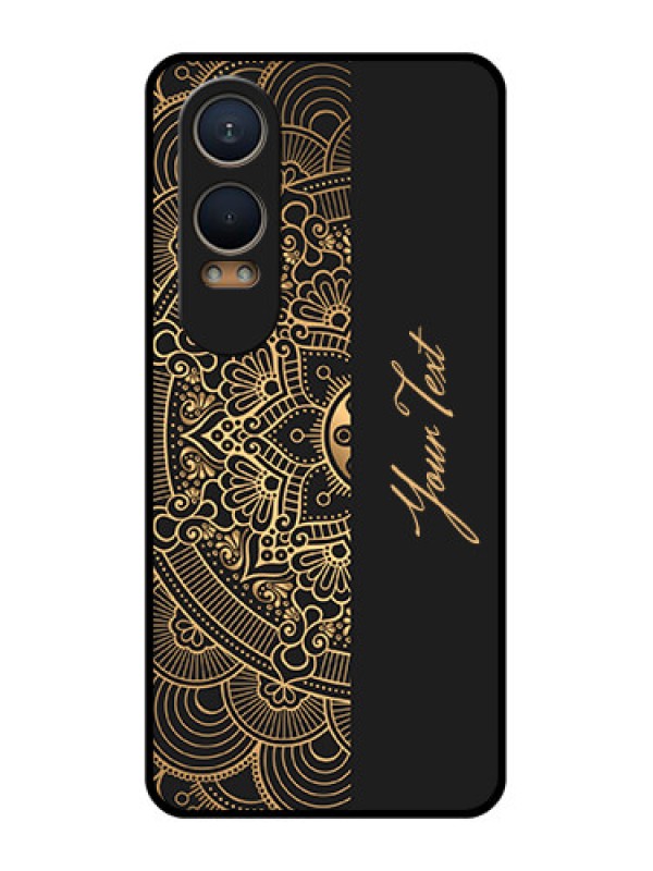 Custom OnePlus Nord Ce 4 Lite 5G Custom Metal Phone CaseMandala Art With Custom Text Design