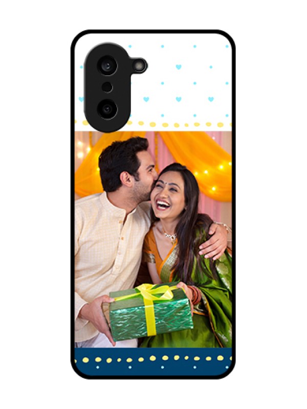 Custom Oneplus Nord CE 5 5G Custom Metal Phone Case - White And Blue Abstract Design