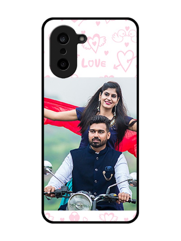 Custom Oneplus Nord CE 5 5G Custom Metal Phone Case - Pink Flying Heart Design