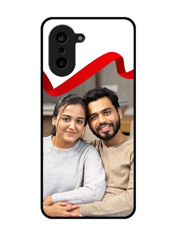 Custom Oneplus Nord CE 5 5G Custom Metal Phone Case - Red Ribbon Frame Design