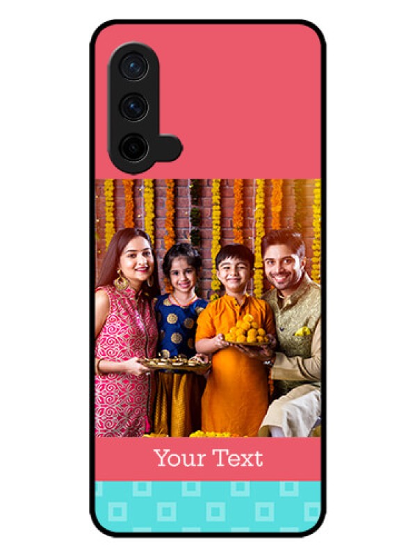 Custom OnePlus Nord CE 5G Custom Metal Phone CasePeach and Blue Color Design