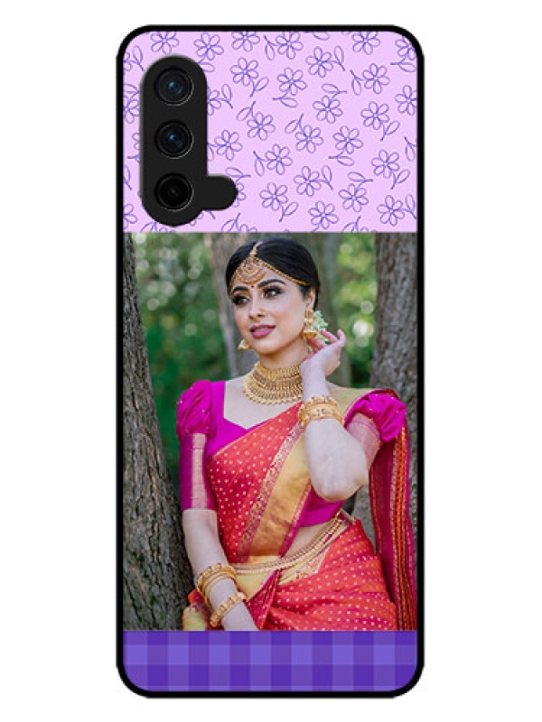 Custom OnePlus Nord CE 5G Custom Metal Phone CasePurple Floral Design