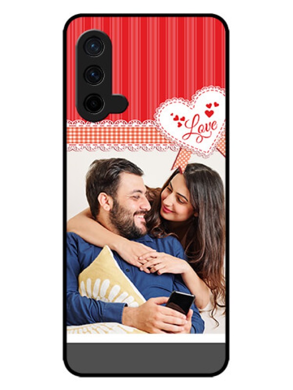 Custom OnePlus Nord CE 5G Custom Metal Phone CaseRed Love Pattern Design