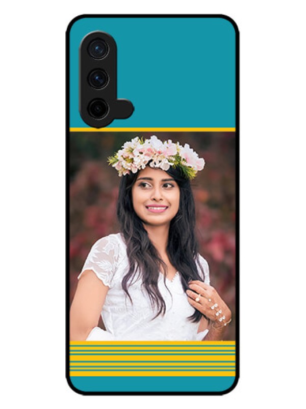 Custom OnePlus Nord CE 5G Custom Metal Phone CaseYellow and Blue Design