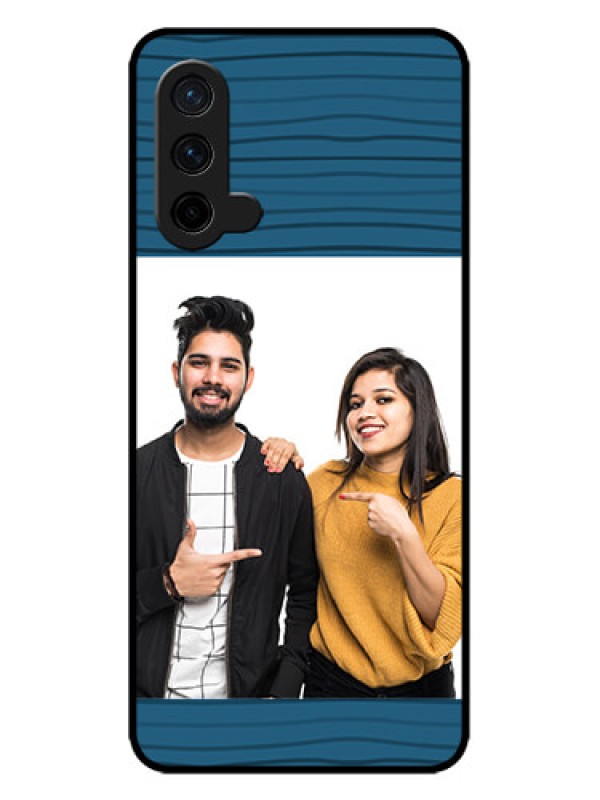 Custom OnePlus Nord CE 5G Custom Metal Phone CaseBlue Pattern Cover Design