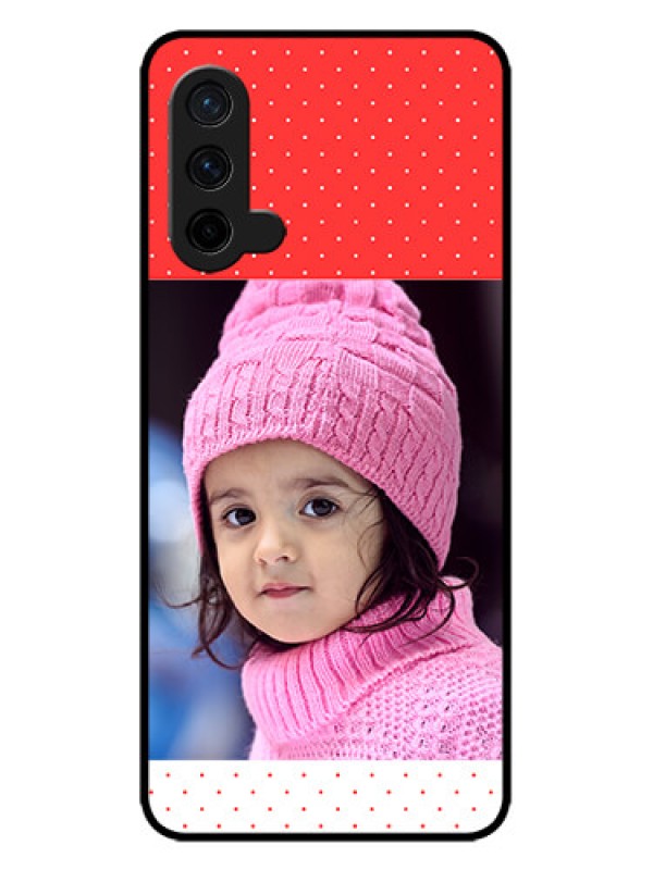 Custom OnePlus Nord CE 5G Custom Metal Phone CaseRed Pattern Design