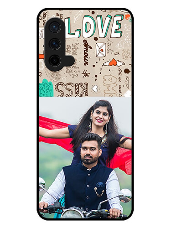 Custom OnePlus Nord CE 5G Custom Metal Phone CaseLove Doodle Pattern