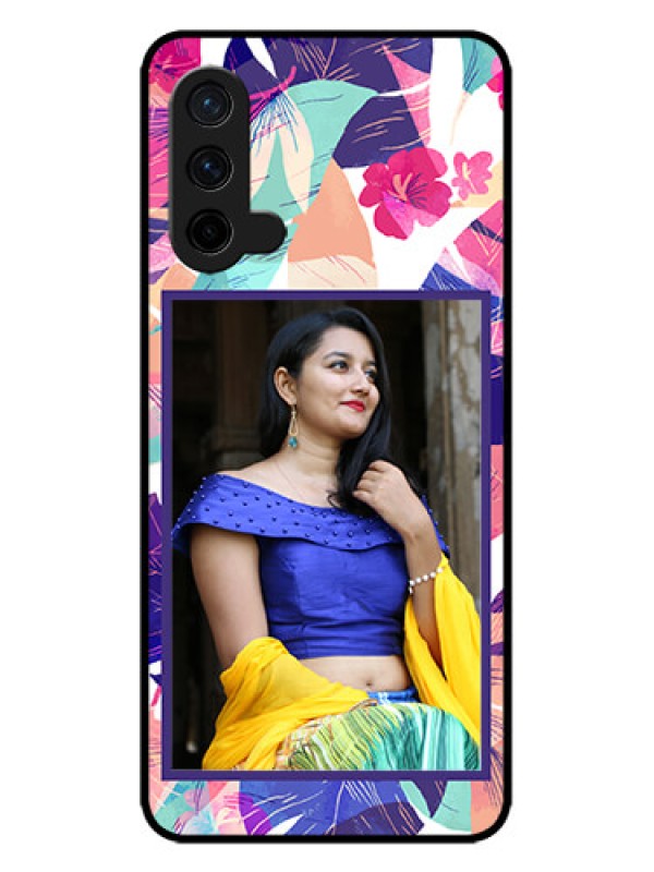 Custom OnePlus Nord CE 5G Custom Metal Phone CaseAbstract Floral Design