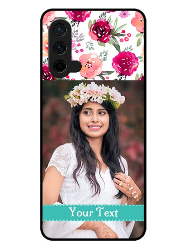 Custom OnePlus Nord CE 5G Custom Metal Phone CaseWater Colors Floral Design