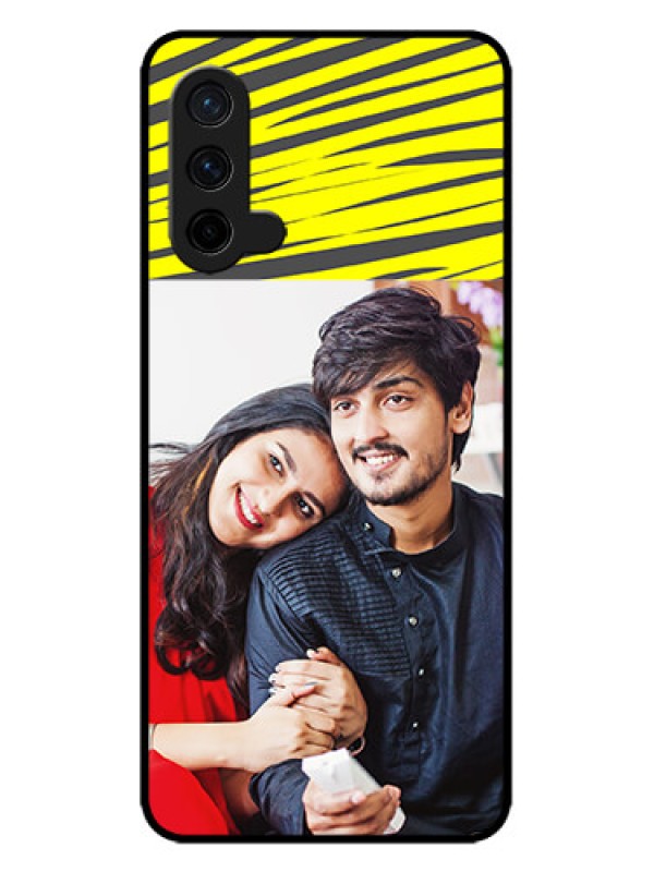 Custom OnePlus Nord CE 5G Custom Metal Phone CaseYellow Abstract Design