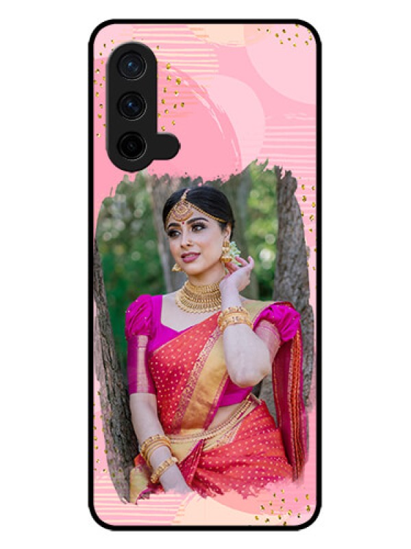 Custom OnePlus Nord CE 5G Custom Metal Phone CaseGold Glitter Splash Design