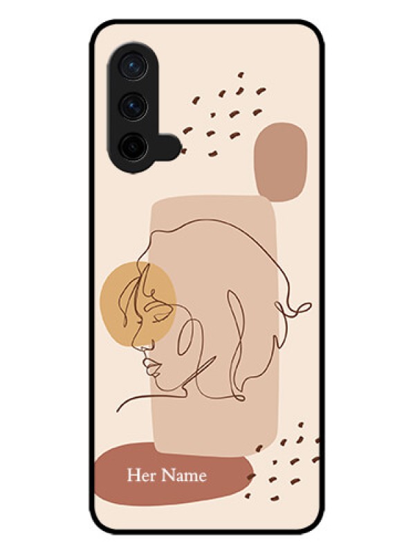 Custom OnePlus Nord CE 5G Custom Metal Phone CaseCalm Woman Line Art Design