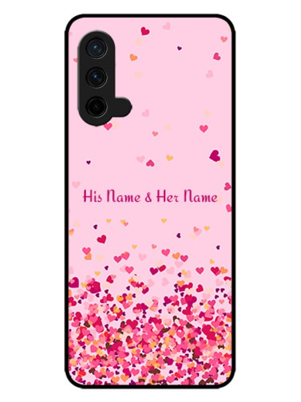 Custom OnePlus Nord CE 5G Custom Metal Phone CaseFloating Hearts Design