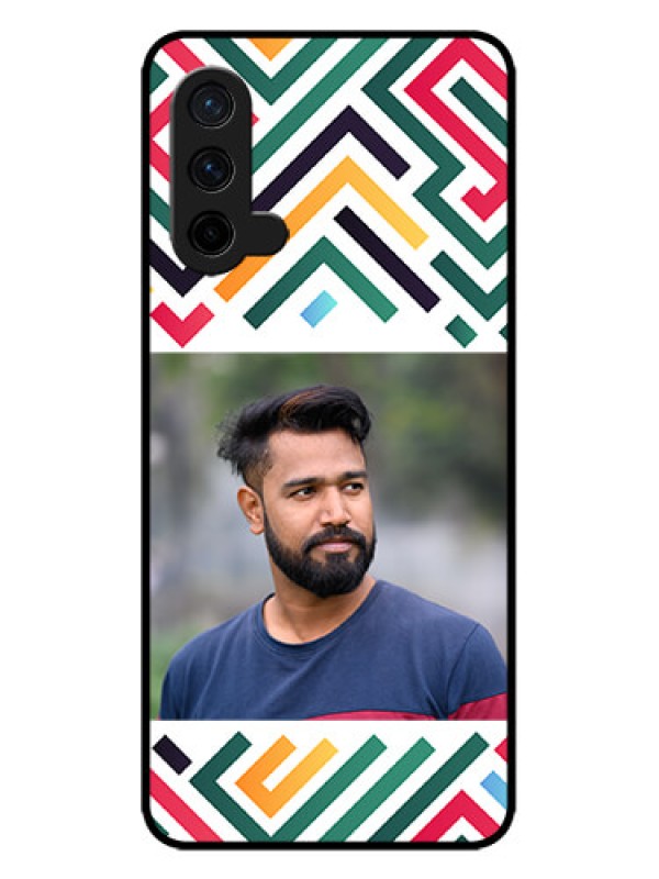 Custom OnePlus Nord CE 5G Custom Metal Phone CaseColorful Maze Pattern Design