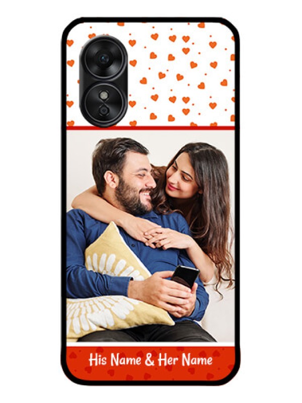 Custom Oppo A17 Custom Metal Phone CaseOrange Love Symbol Design