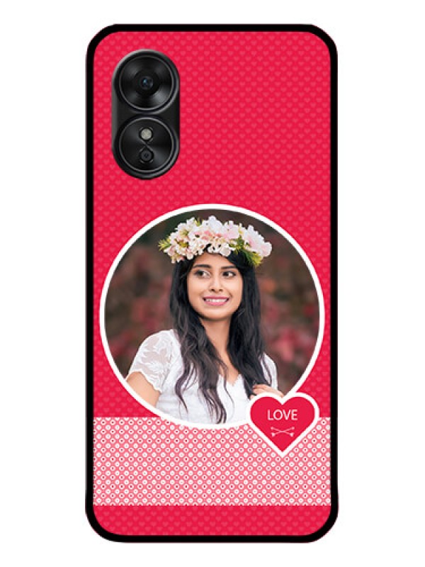 Custom Oppo A17 Custom Metal Phone CasePink Color Pattern Design