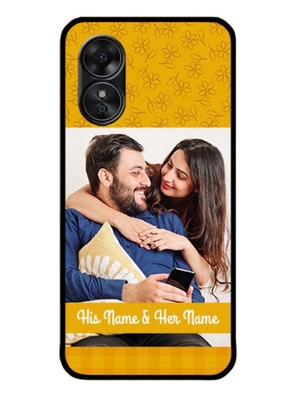 Custom Oppo A17 Custom Metal Phone CaseYellow Floral Design