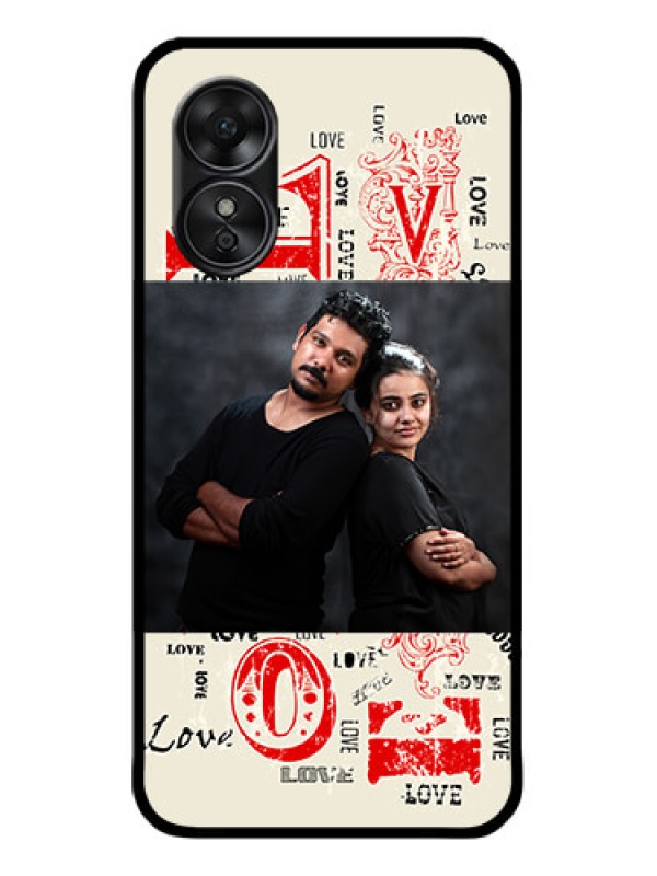 Custom Oppo A17 Custom Metal Phone CaseTrendy Love Design Case