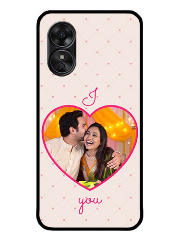Custom Oppo A17 Custom Metal Phone CaseHeart Shape Design