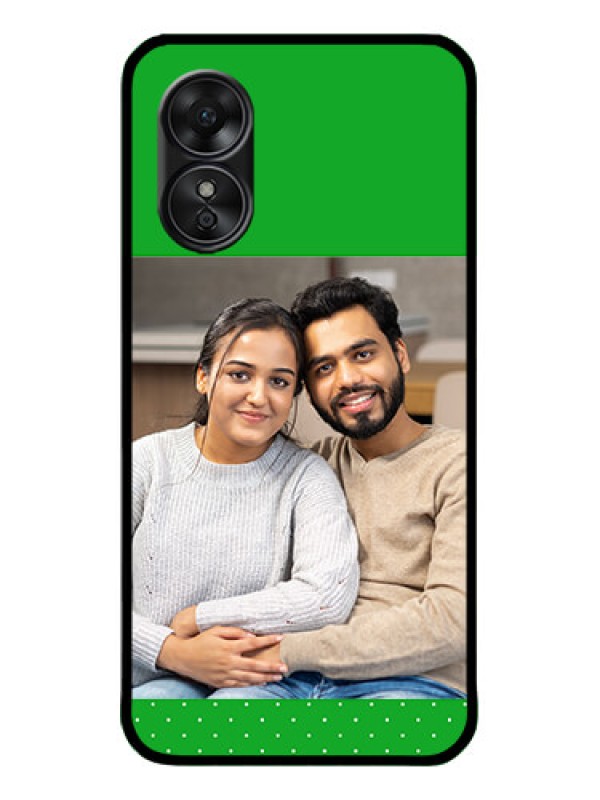 Custom Oppo A17 Custom Metal Phone CaseGreen Pattern Design