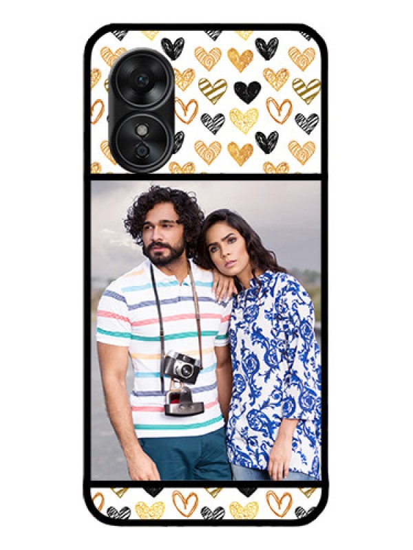 Custom Oppo A17 Custom Metal Phone CaseLove Symbol Design