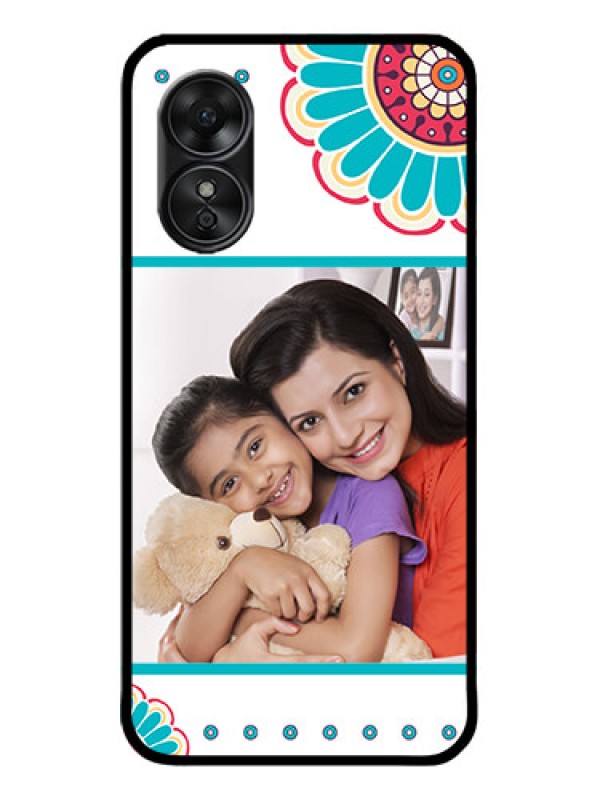 Custom Oppo A17 Custom Metal Phone CaseFlower Design