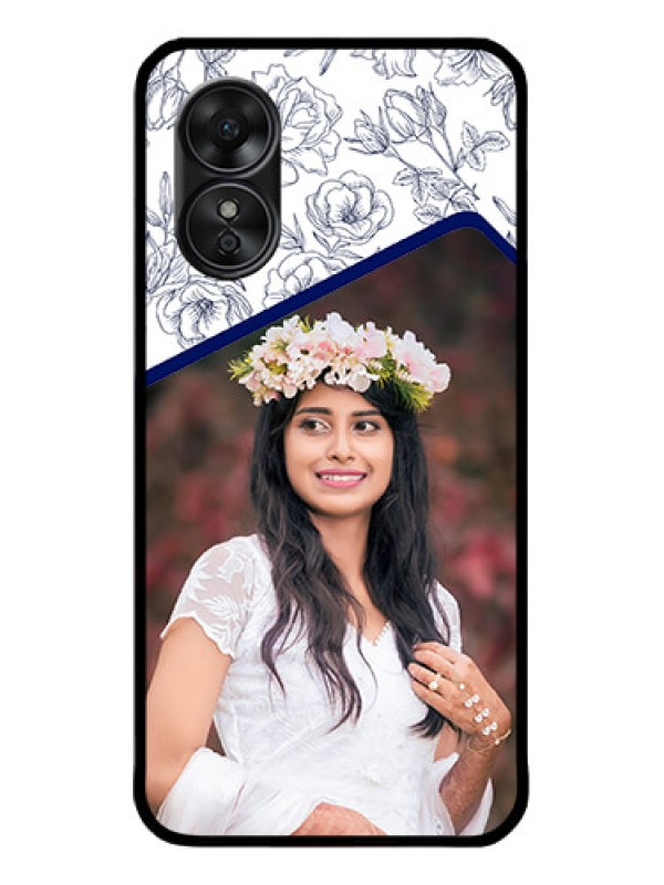 Custom Oppo A17 Custom Metal Phone CaseClassy Floral Design