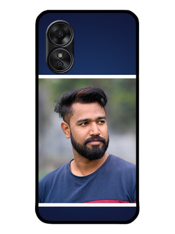 Custom Oppo A17 Custom Metal Phone CaseSimple Royal Blue Design