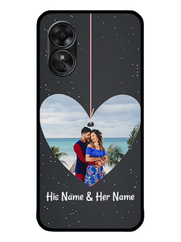 Custom Oppo A17 Custom Metal Phone CaseHanging Heart Design