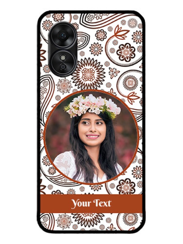 Custom Oppo A17 Custom Metal Phone CaseAbstract Flower Design