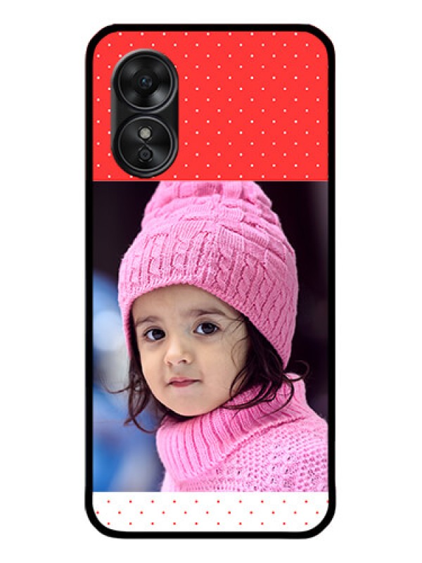 Custom Oppo A17 Custom Metal Phone CaseRed Pattern Design