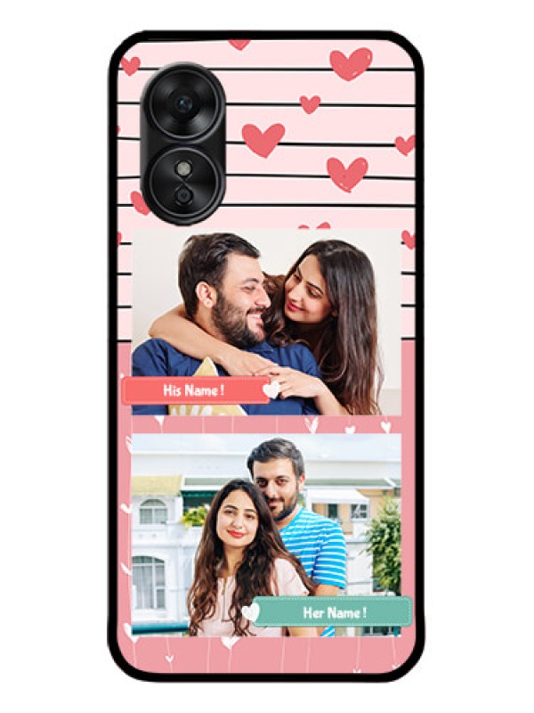 Custom Oppo A17 Custom Metal Phone CasePhoto With Heart Design