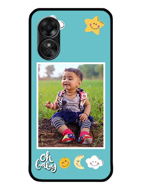Custom Oppo A17 Custom Metal Phone CaseSmiley Kids Stars Design