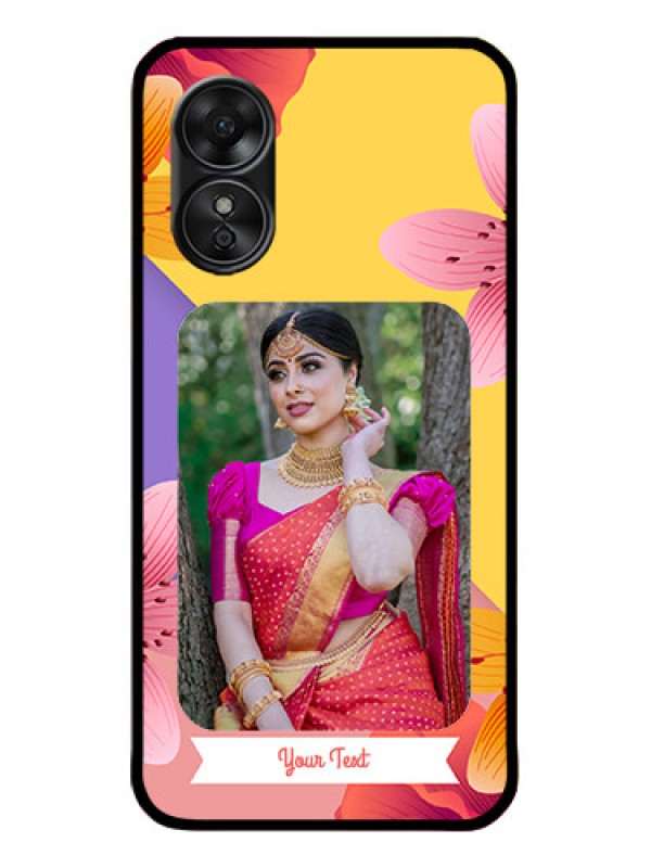 Custom Oppo A17 Custom Metal Phone Case3 Image With Vintage Floral Design