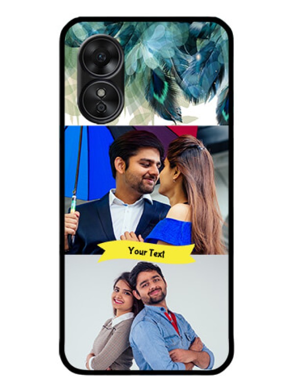 Custom Oppo A17 Custom Metal Phone CaseImage With Boho Peacock Feather Design