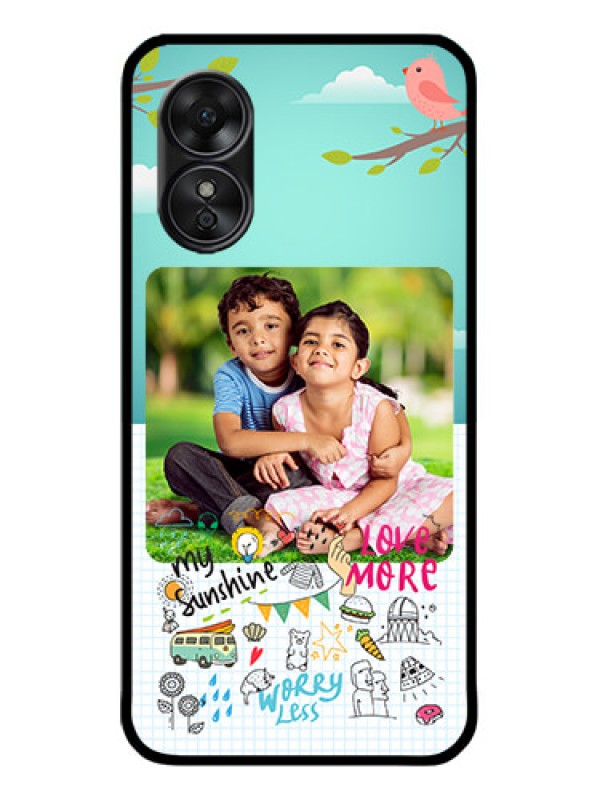 Custom Oppo A17 Custom Metal Phone CaseDoodle Love Design