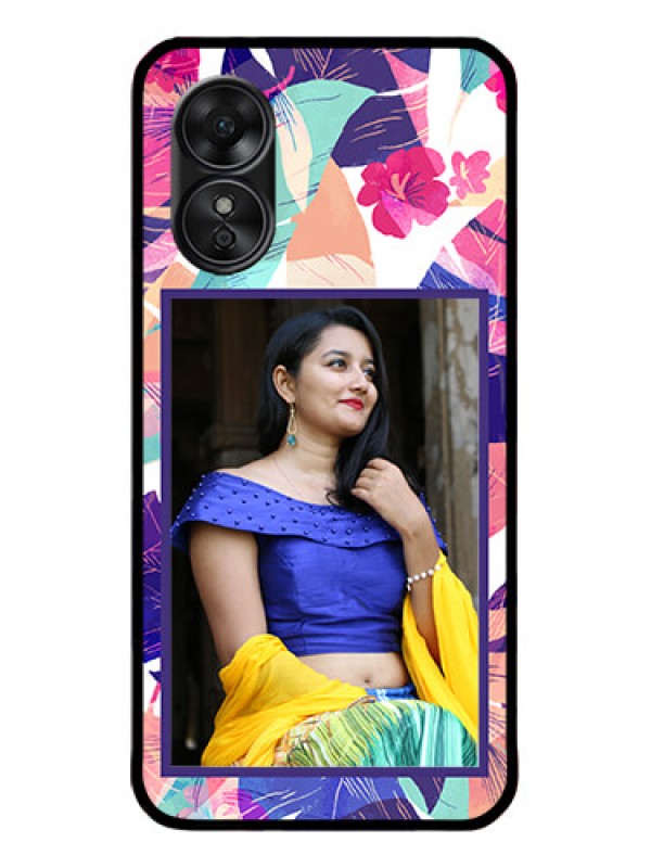 Custom Oppo A17 Custom Metal Phone CaseAbstract Floral Design