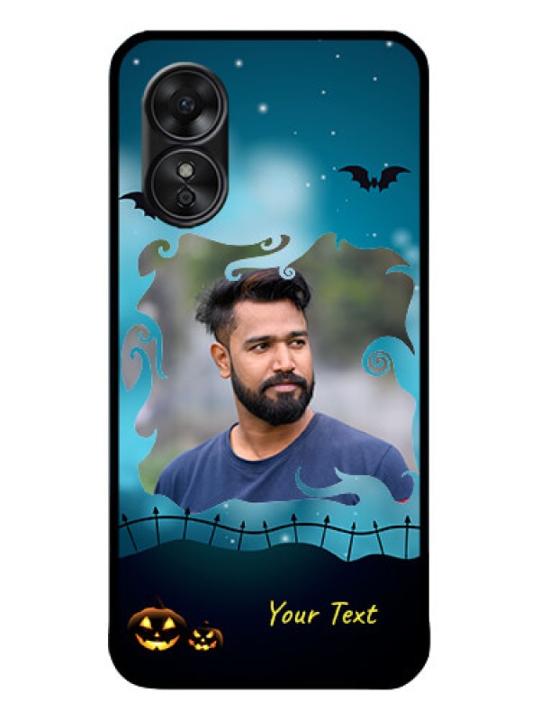 Custom Oppo A17 Custom Metal Phone CaseHalloween Frame Design