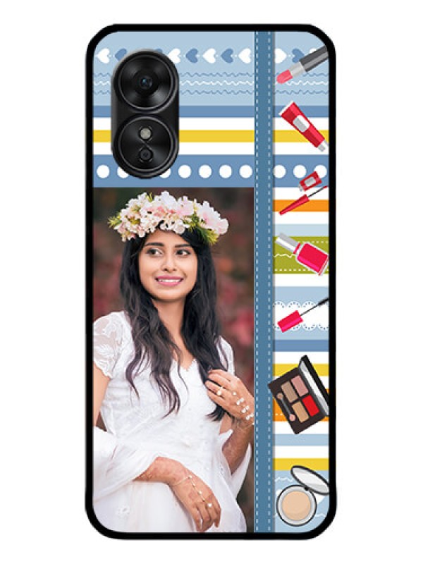 Custom Oppo A17 Custom Metal Phone CaseMakeup Icons Design